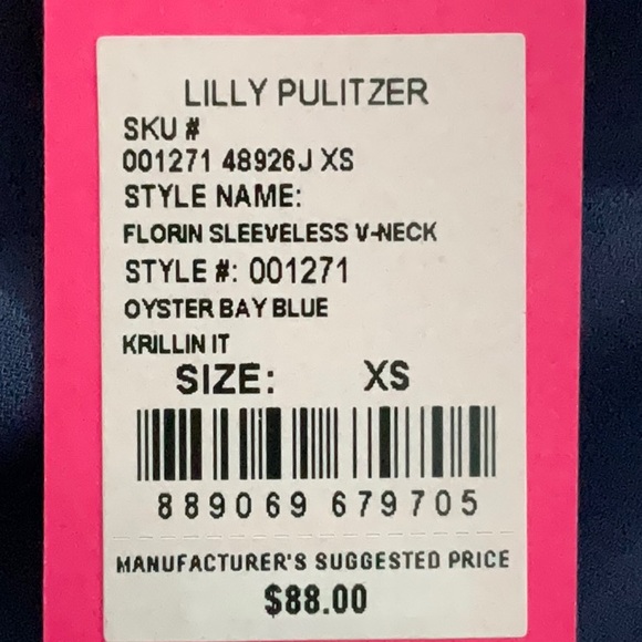 Lilly Pulitzer Florin Sleeveless V Neck NWT - Picture 5 of 5